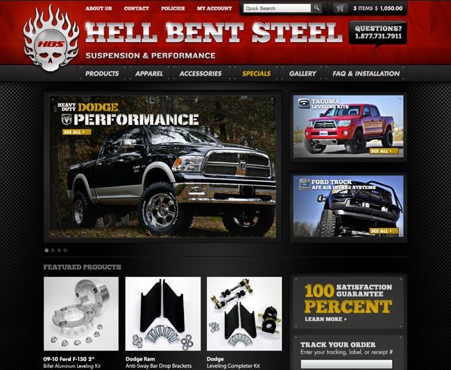 Hell Bent Steel - Web Design